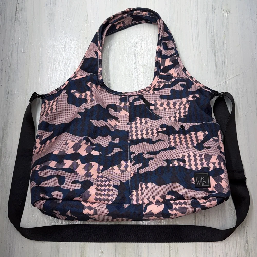 IHKWIP Everyday Shopper Tote with Crossbody Strap Pink and Blue Blush Camo